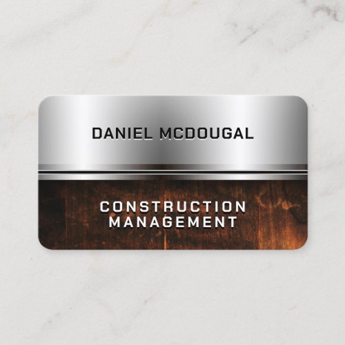 Faux metallic and wooden texture Business Card