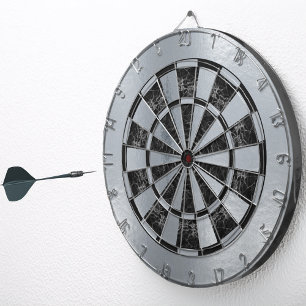 Faux Metallic Black Marble Elegant Classic Dart Board