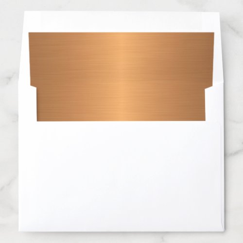 Faux Metallic Copper Red Gold Shinny Elegant Envelope Liner