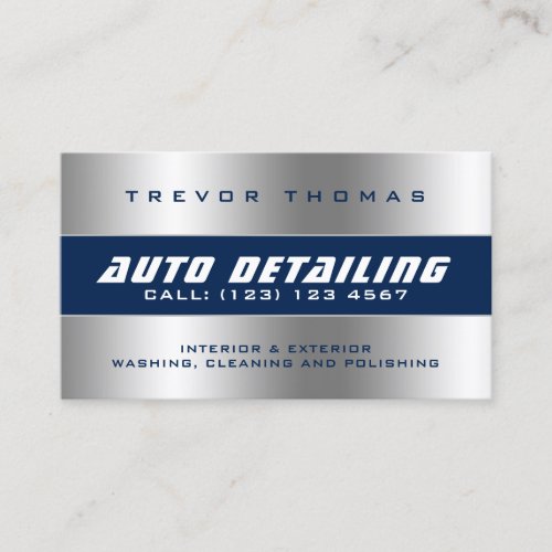 Faux metallic frame  business card