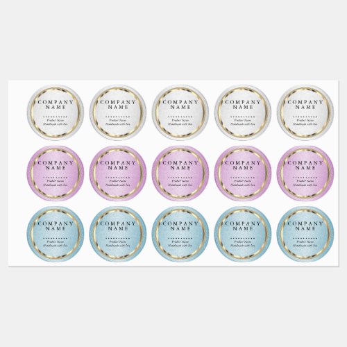 Faux Metallic Gold and Colored Glitter Labels