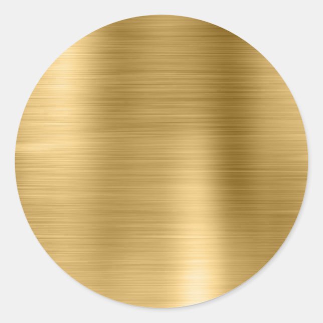 Faux Metallic Gold Blank Classic Round Sticker (Front)