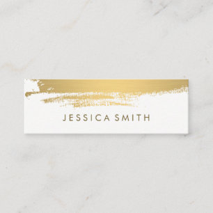 Faux Metallic Gold Brushed Mini Business Card