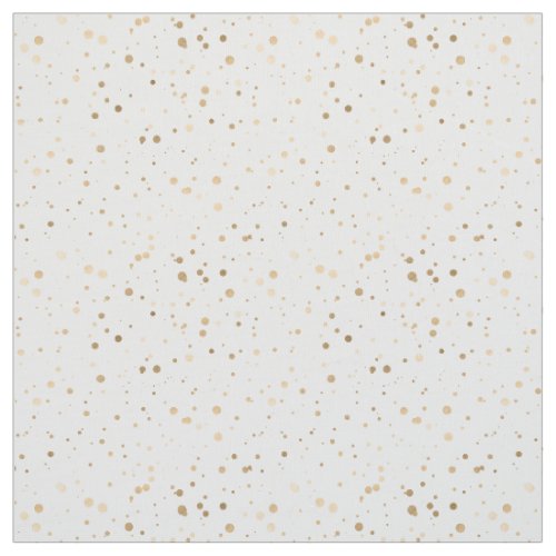 Faux Metallic Gold Foil Confetti Dots Patterned Fabric