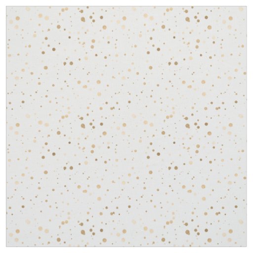 Faux Metallic Gold Foil Confetti Dots Patterned Fabric