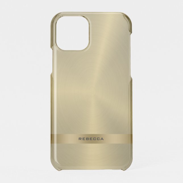 Faux metallic gold polished texture uncommon iPhone case (Back)
