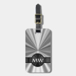 Faux Metallic Monogrammed Luggage Tag at Zazzle