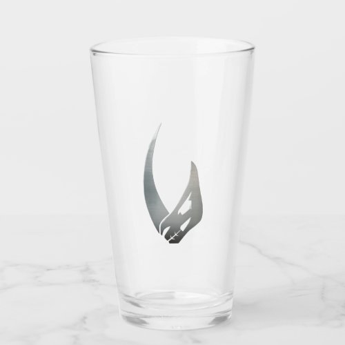 Faux Metallic Mudhorn Logo Glass