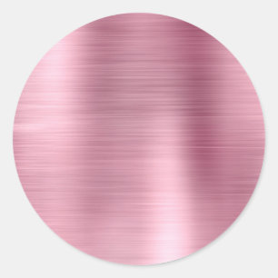 Faux Metallic Pink Blank Classic Round Sticker
