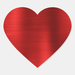 Faux Metallic Red Blank Heart Sticker