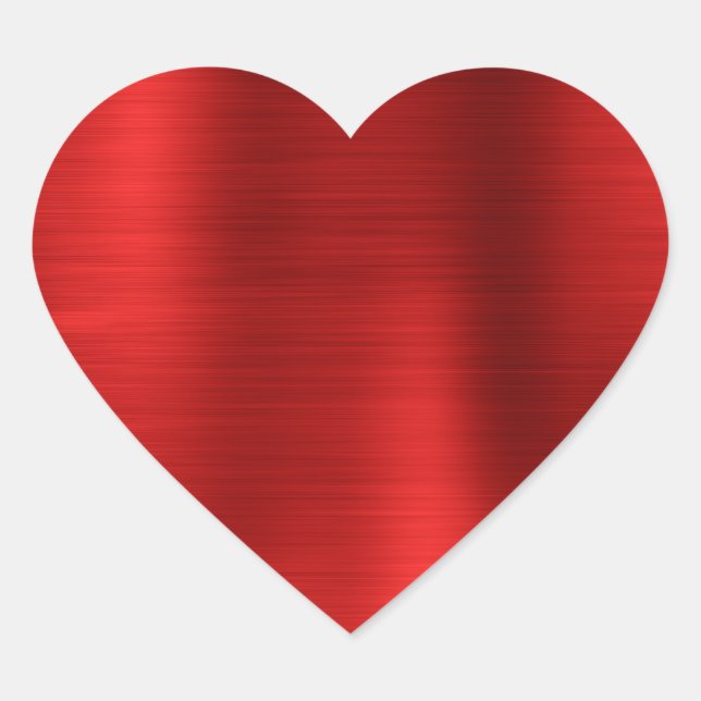 Faux Metallic Red Blank Heart Sticker (Front)