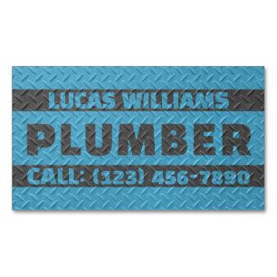 Faux metallic texture surface handyman business card magnet