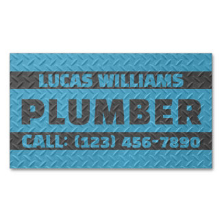 Faux metallic texture surface handyman business card magnet