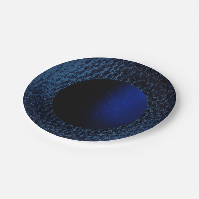Faux Midnight blue paper plates-Design 2 Plates (Angled)