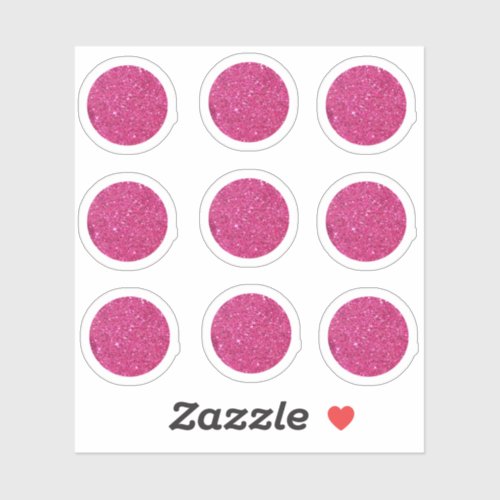 Faux Mini Pink Glitter Stickers 