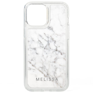 Faux Minimalist Marble Texture & Your Custom Text Speck iPhone 12 Pro Max Case