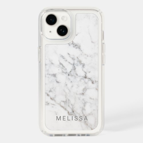 Faux Minimalist Marble Texture  Your Custom Text Speck iPhone 14 Case