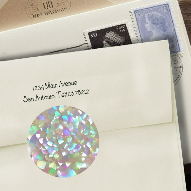 Faux Mother of Pearl Classic Round Sticker (Creator Uploaded)