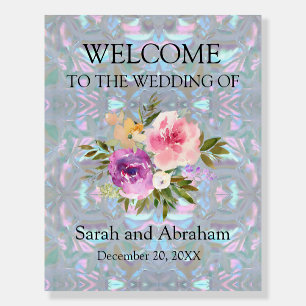 Faux Mother of Pearl Large Wedding Sign