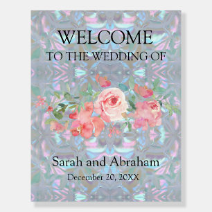 Faux Mother of Pearl Large Wedding Sign