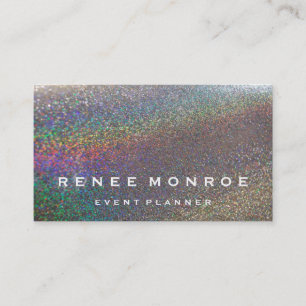 Faux Multi Glitter Fun Modern Business Card