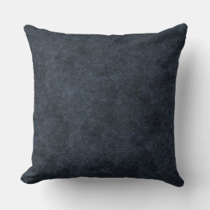 Faux Navy Blue Leather Throw Pillow