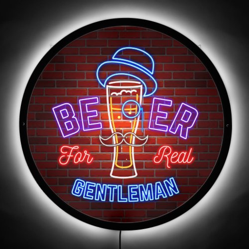Faux Neon Beer For Real Gentlemen Window Wall LED Sign