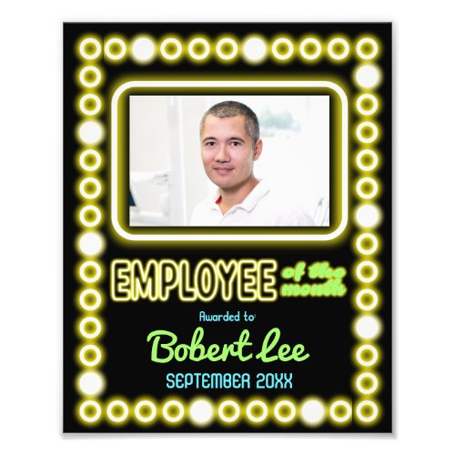 Faux neon employee of the month photo award