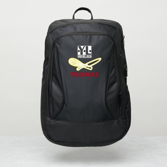 Faux neon glow chefs knife whisk personalized logo port authority® backpack (Front)