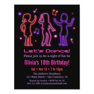 Neon Dance Party Invitations 2