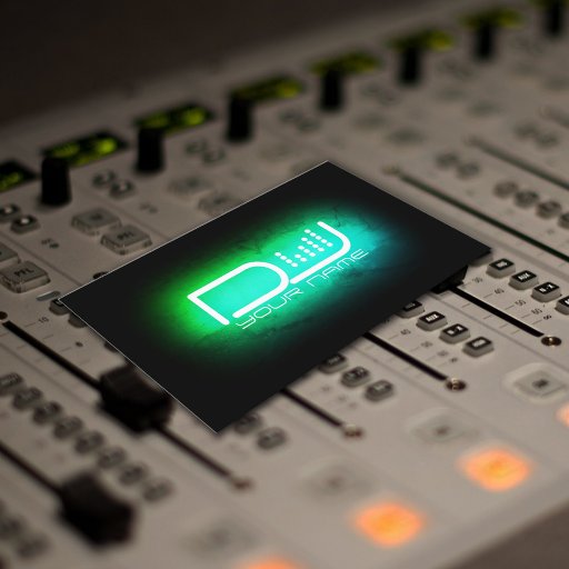 Customizable Faux neon light DJ equalizer  Business Card