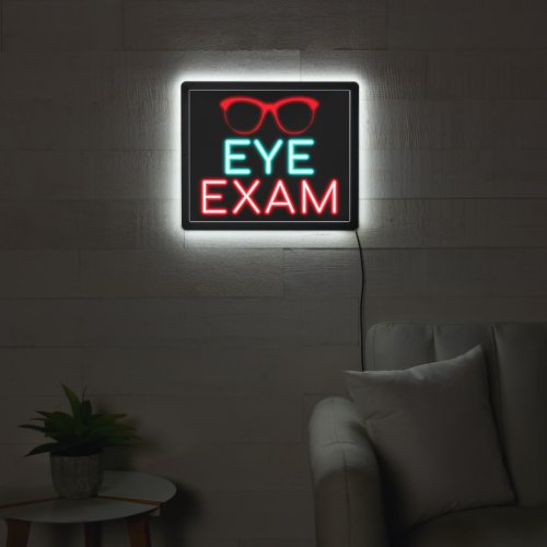 Faux Neon Optometrist Office Eye Exam Front Window LED Sign