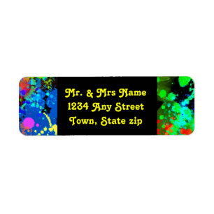 Faux, Neon Paint Splatter, Custom Label