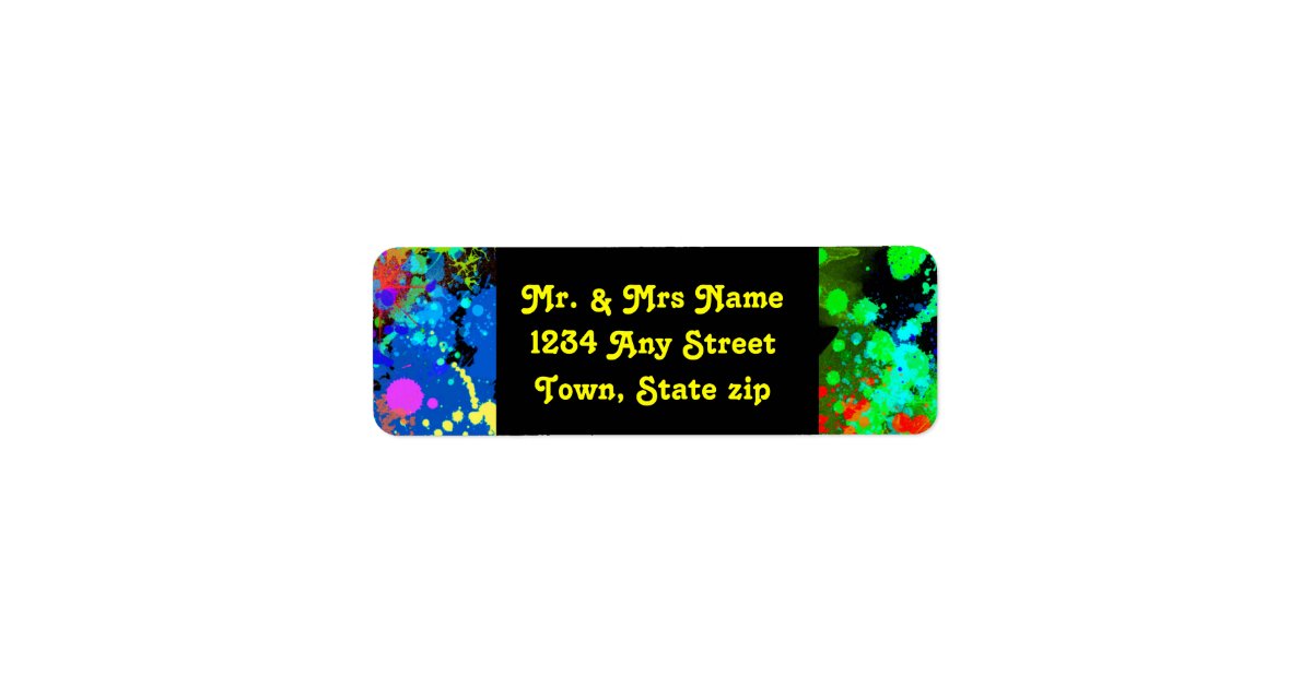 Faux, Neon Paint Splatter, Custom Label | Zazzle