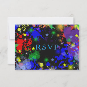 Faux Neon, Paint Splatter, Custom, RSVP
