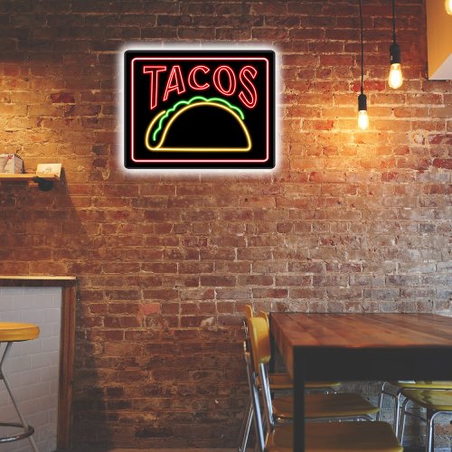 Faux Neon Tacos wall art