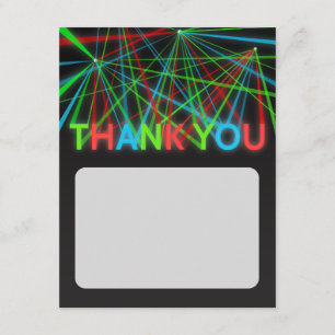 Faux Neon Words Thank You Note Card