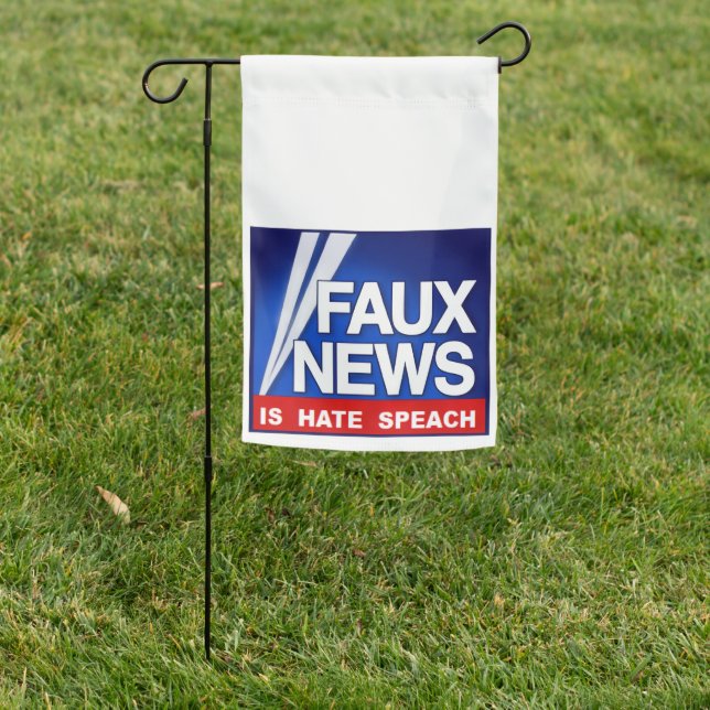 Faux News Garden Flag (In SItu)
