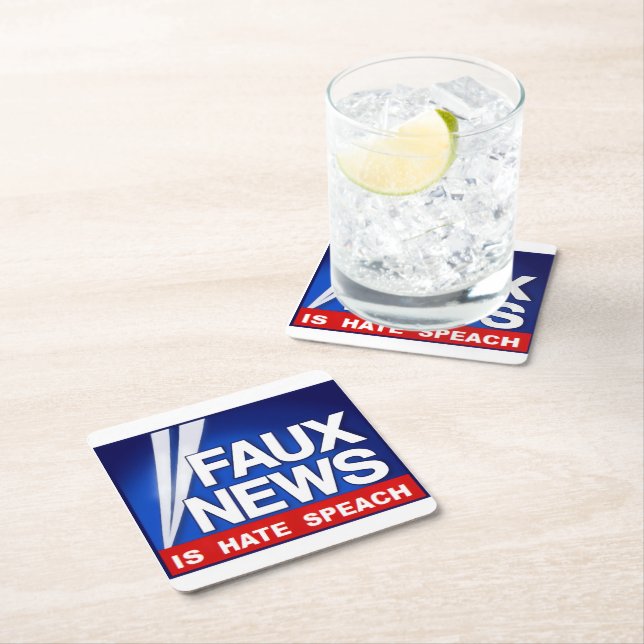 Faux News Square Paper Coaster (Insitu)