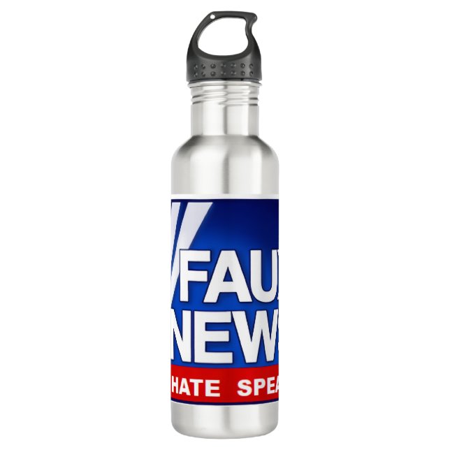 Faux News Stainless Steel Water Bottle (Front)