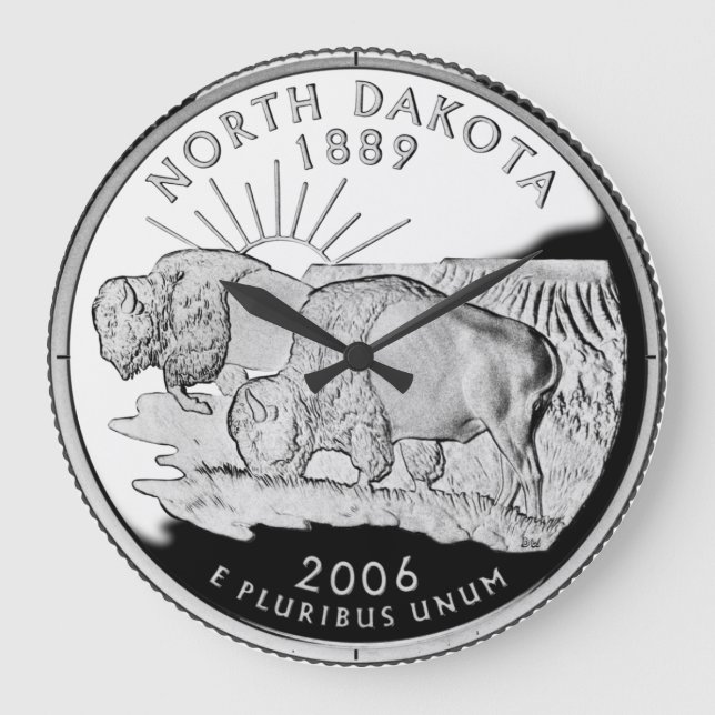 Faux North Dakota State Quarter Clock (Front)