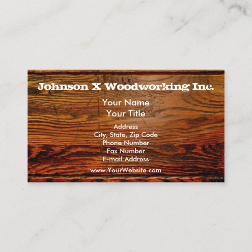 Faux Oiled Wood Plank Personalized Custom Business Card
