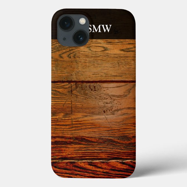 Faux Oiled Wood Plank Personalized Custom Case-Mate iPhone Case (Back)