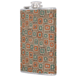 Faux Old Cloth Patches Art Design Flask