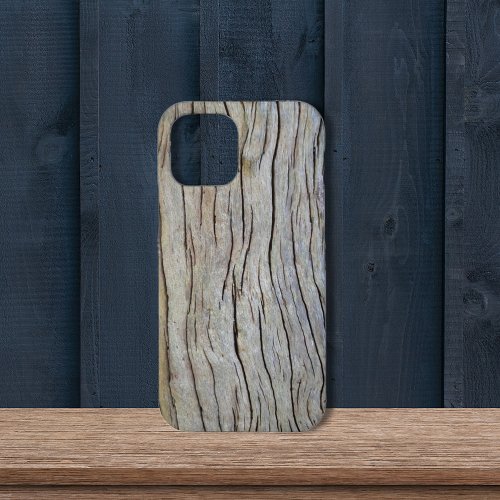 Faux Old Cypress Tree Bark Carved Wood iPhone Case