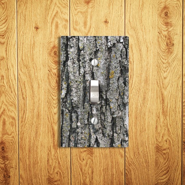 Faux Old Gray Tree Bark Light Switch Cover (Creator Uploaded)