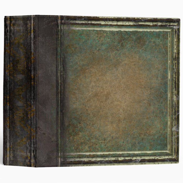 Faux Old Leather Book Ancient Tome 3 Ring Binder (Front/Spine)