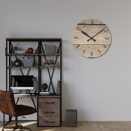 Faux Old Wooden Barrel Round Clock