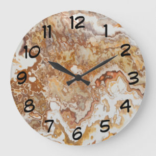 Faux Onyx Stone Look Decorative Large Clock