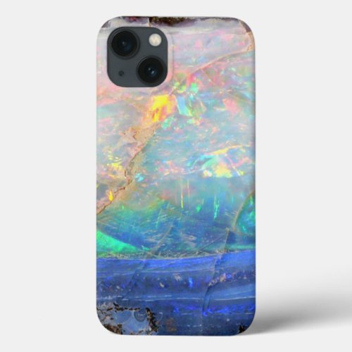 Faux opal gem gemstone mineral bling bokeh hipster iPhone 13 case